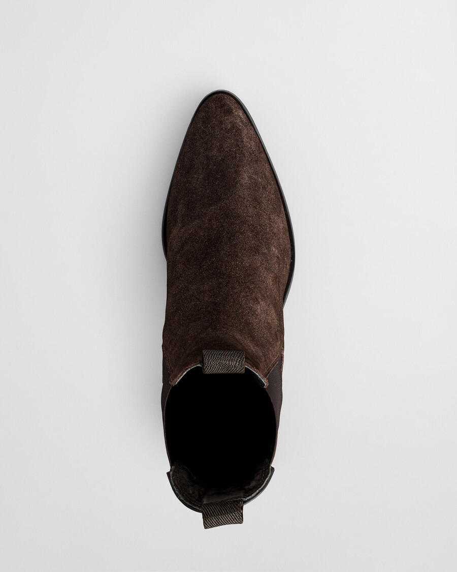 botas chelsea de ante st broomly - marrón oscuro