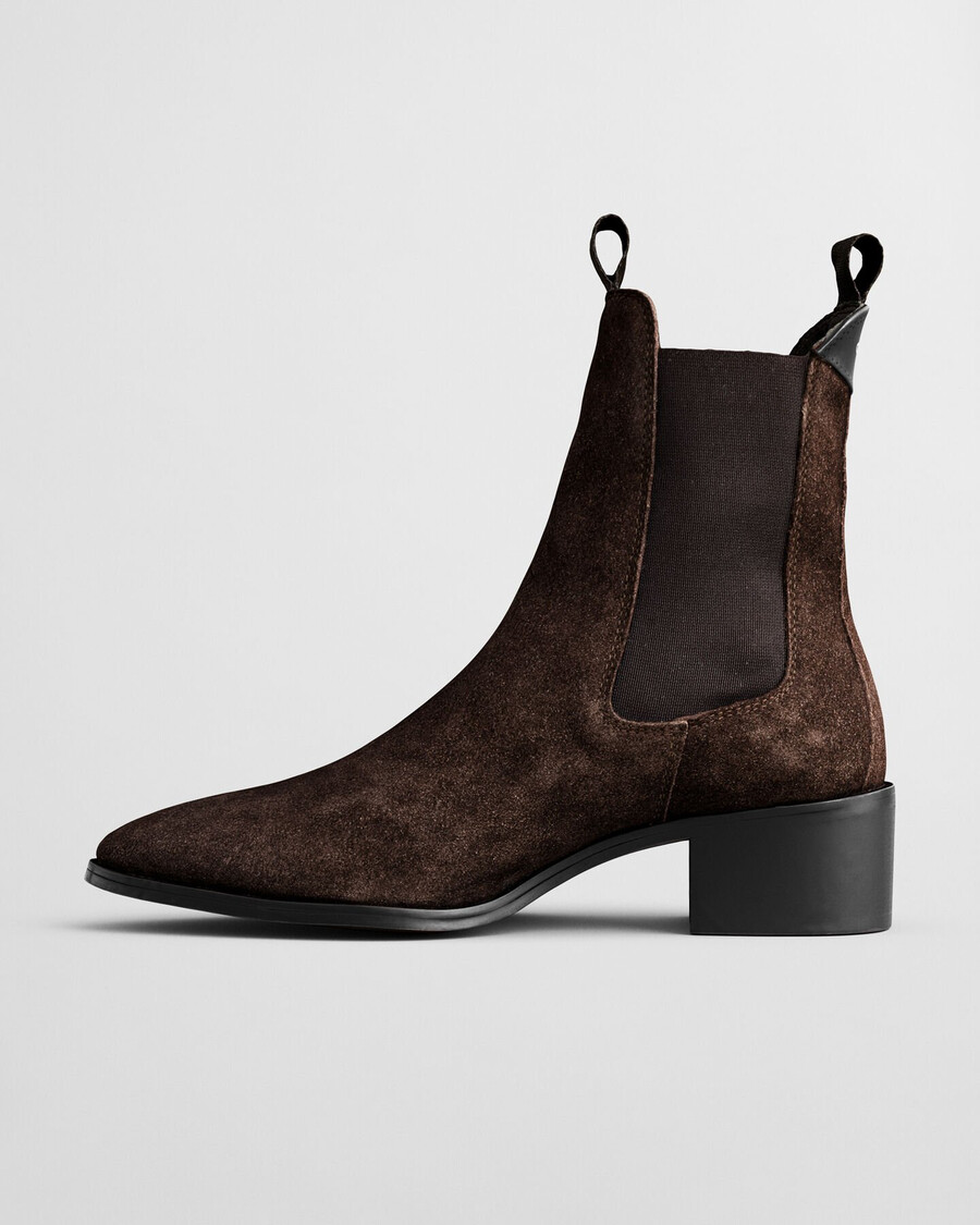 botas chelsea de ante st broomly - marrón oscuro