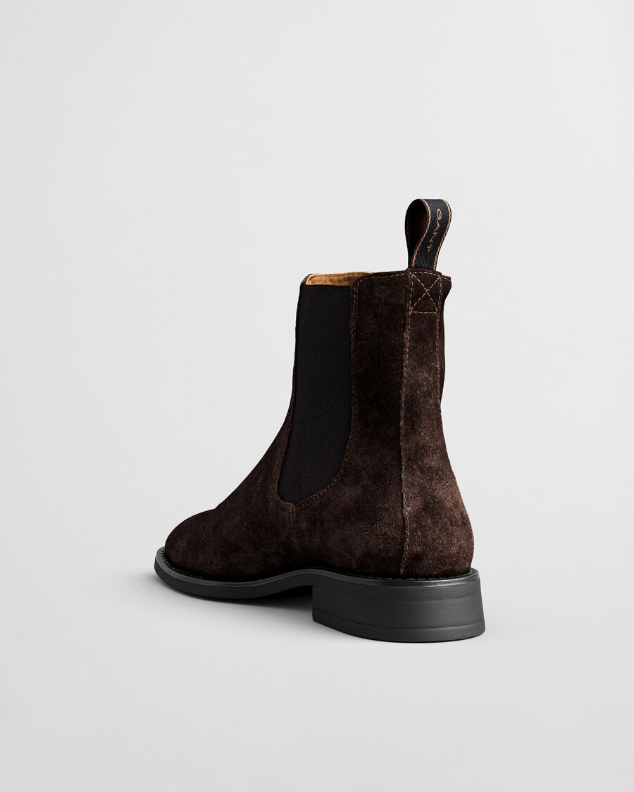 botas chelsea de ante fayy - marrón oscuro