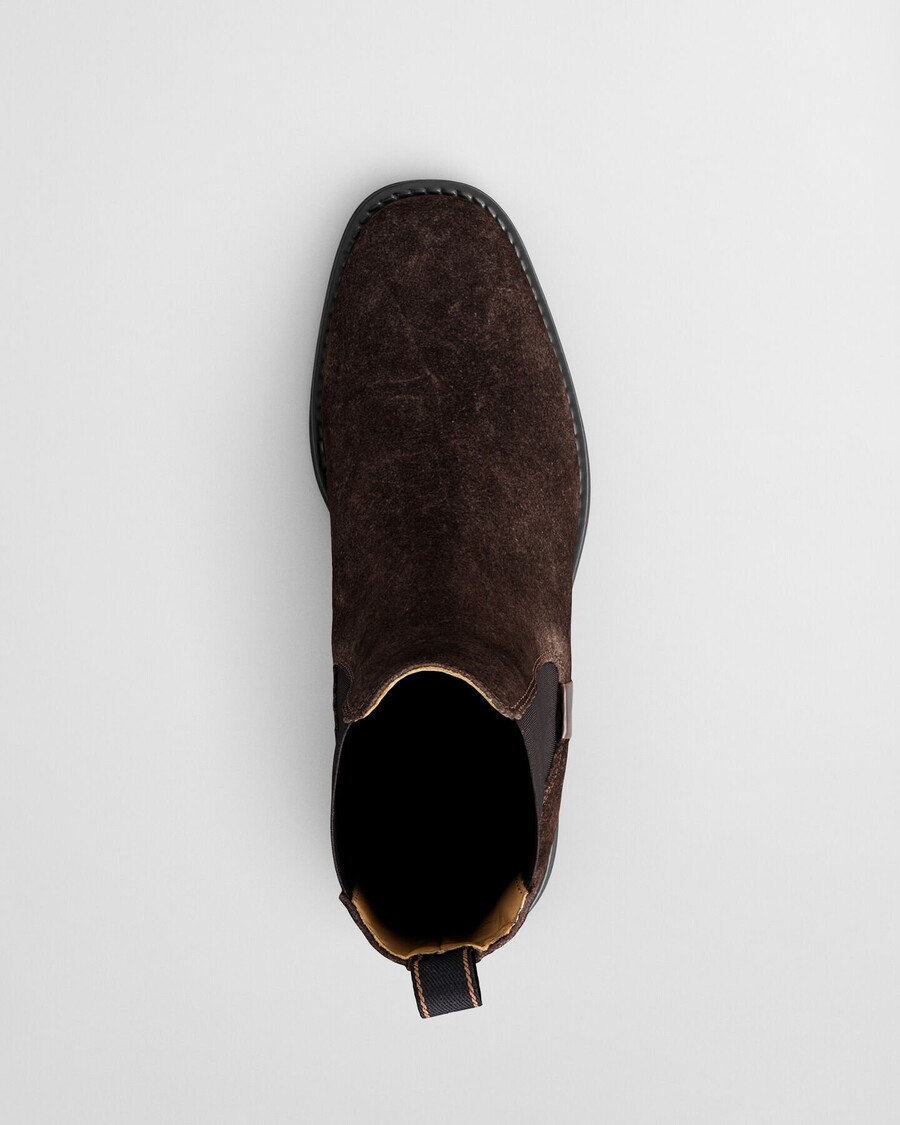 botas chelsea de ante fayy - marrón oscuro
