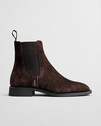 botas chelsea de ante fayy - marrón oscuro