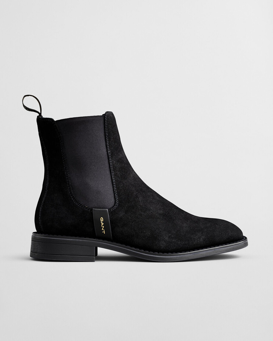 botas chelsea de ante fayy - negro