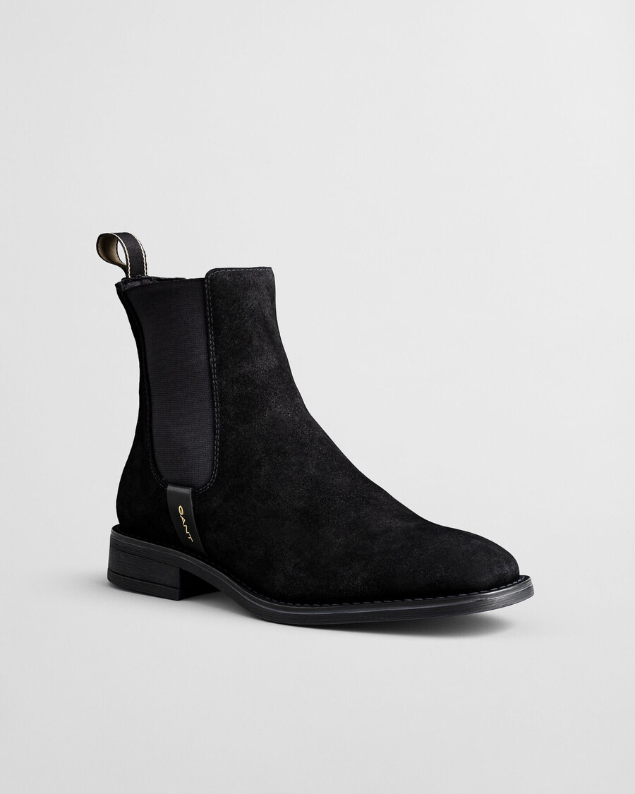 botas chelsea de ante fayy - negro