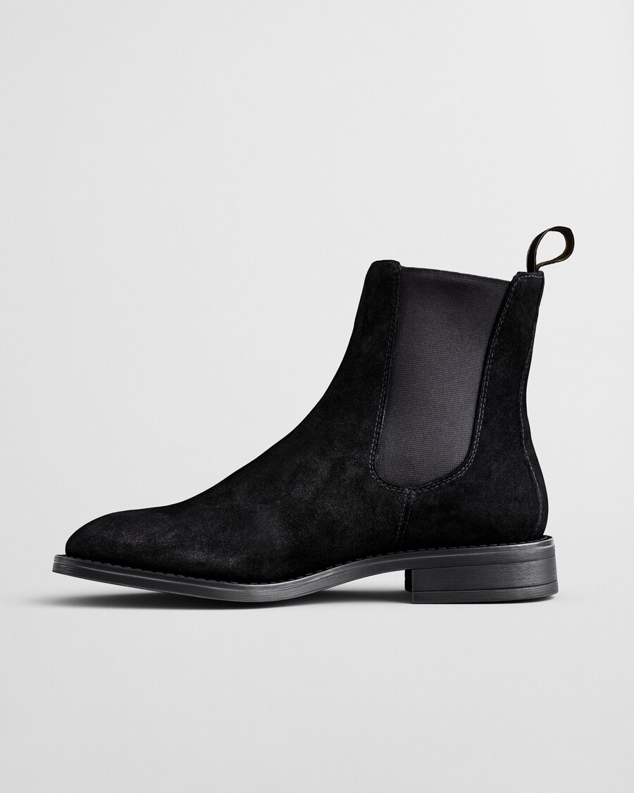 botas chelsea de ante fayy - negro