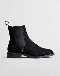 botas chelsea de ante fayy - negro