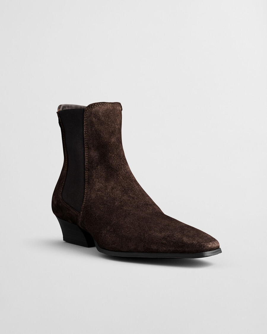 botas de ante bassotte - marrón oscuro