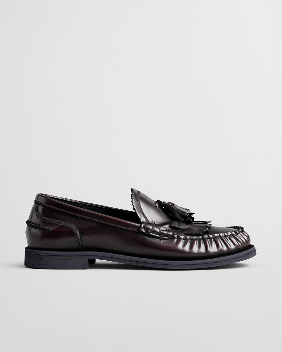mocasines de piel gracelyn - vino ciruela