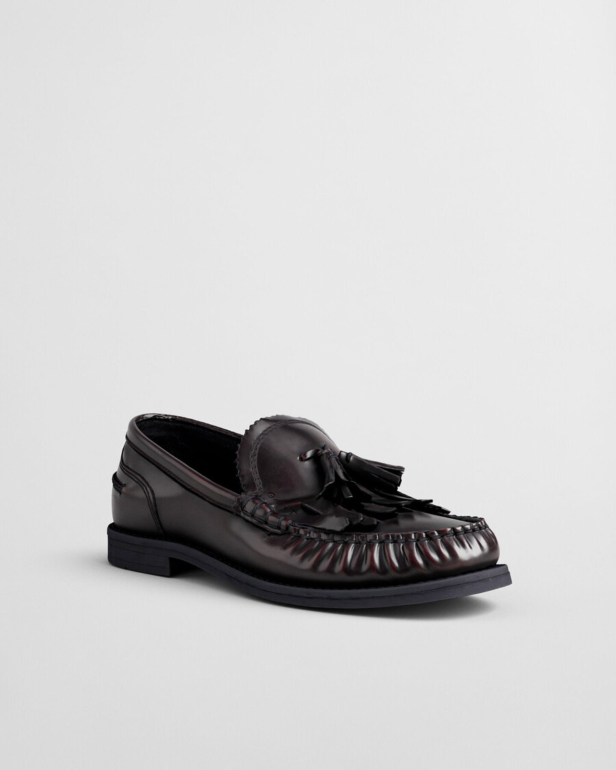mocasines de piel gracelyn - vino ciruela