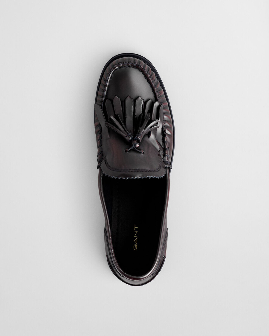 mocasines de piel gracelyn - vino ciruela