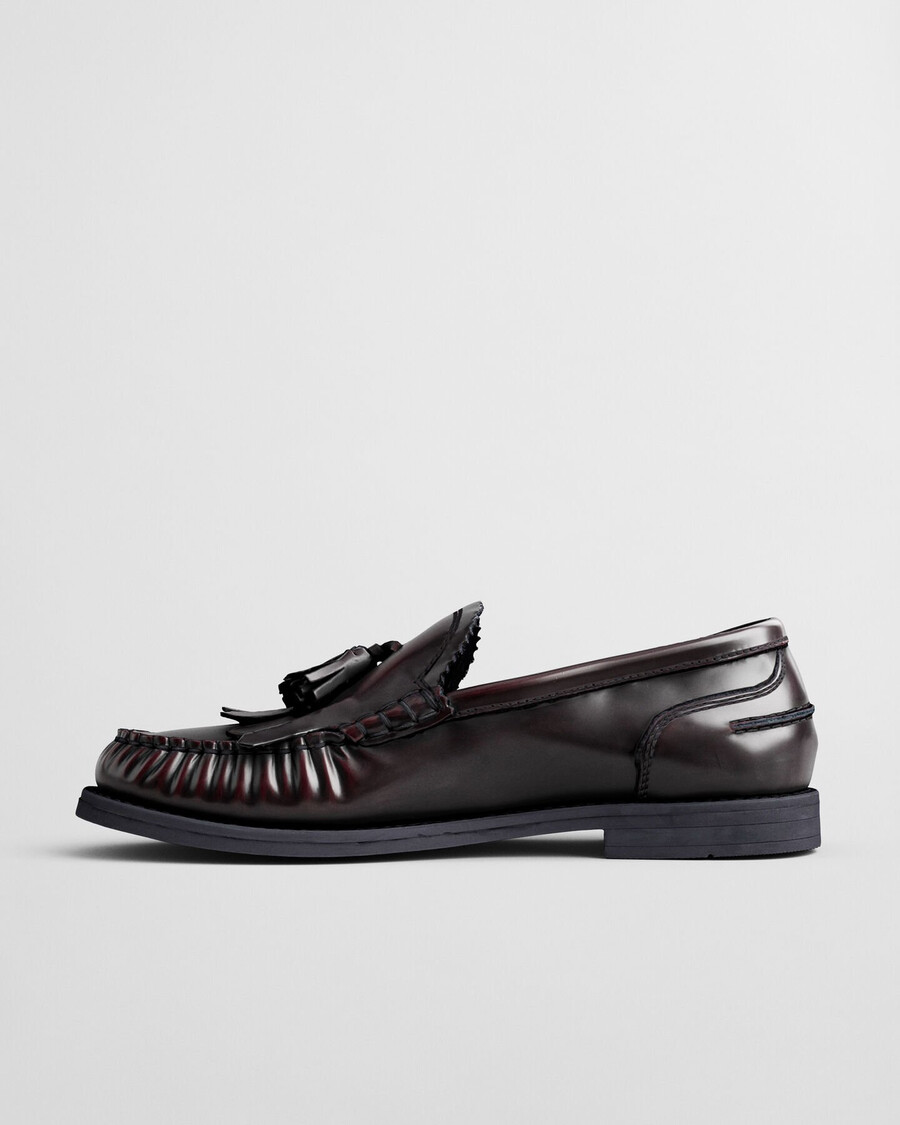 mocasines de piel gracelyn - vino ciruela