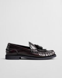 mocasines de piel gracelyn - vino ciruela