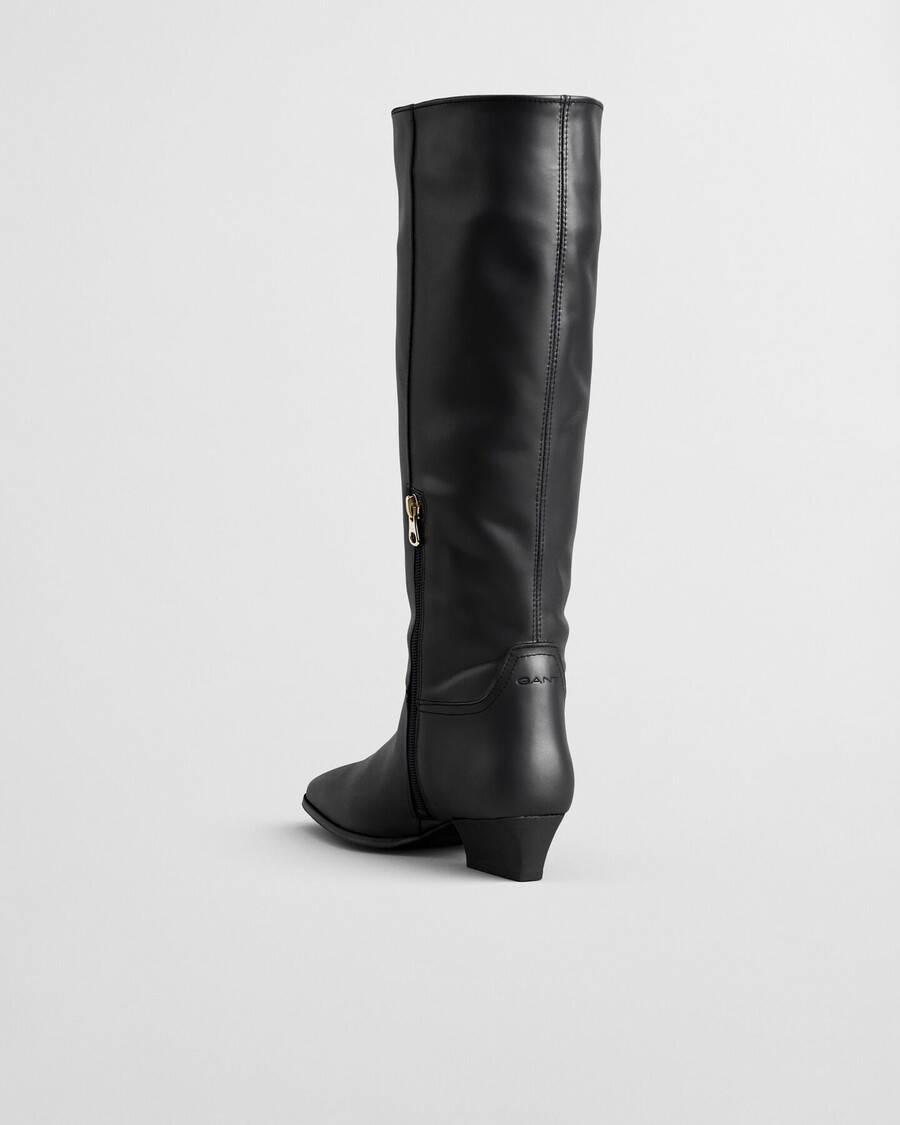 botas de cuero bassotte hasta la rodilla - negras