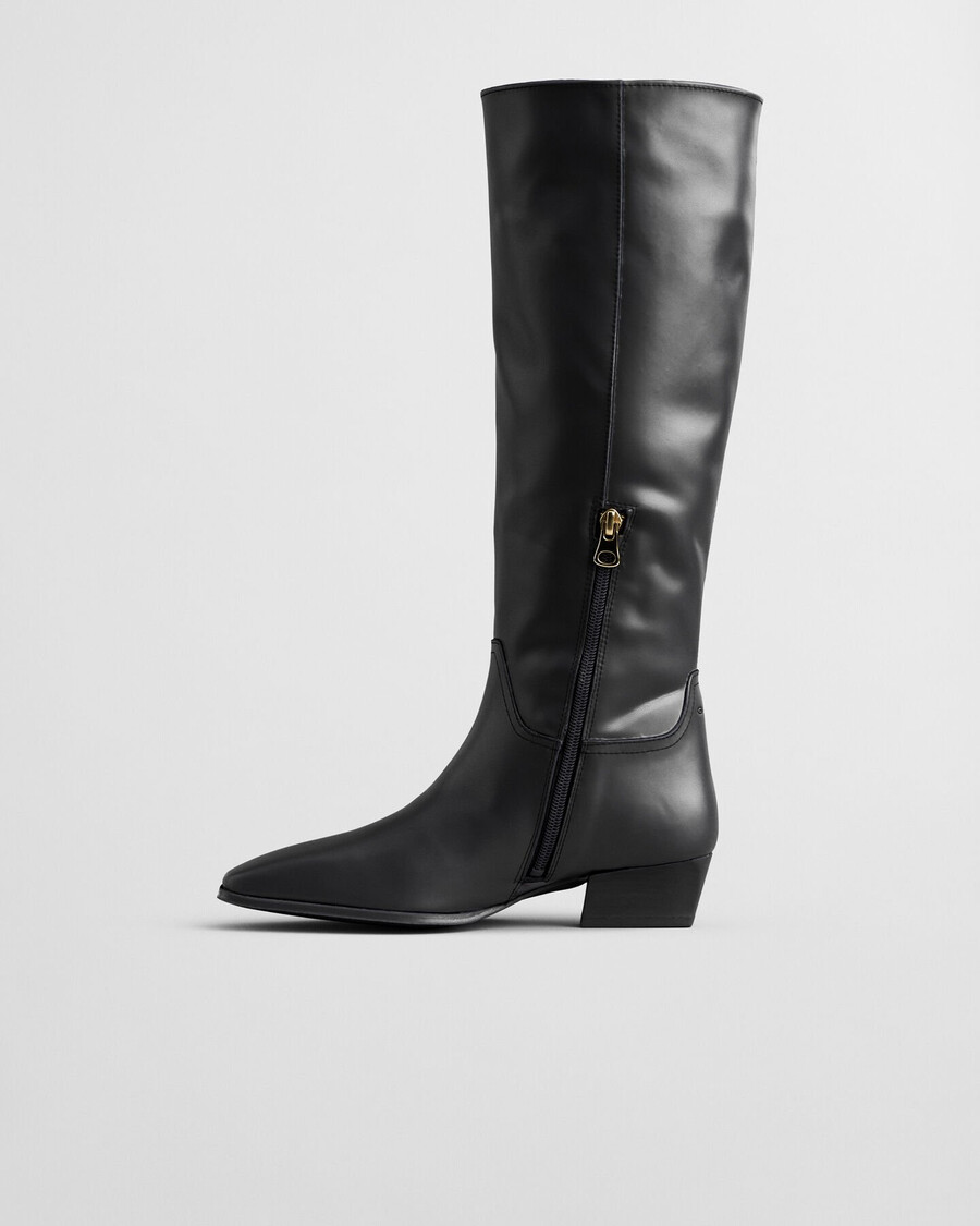 botas de cuero bassotte hasta la rodilla - negras