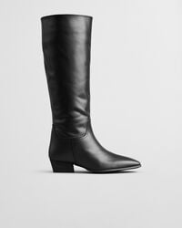 botas de cuero bassotte hasta la rodilla - negras